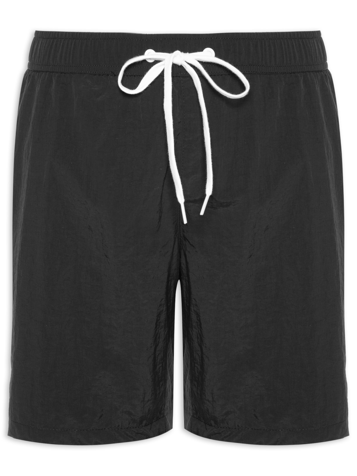 Short Masculino Beachwear Básico Com Bolso - Preto