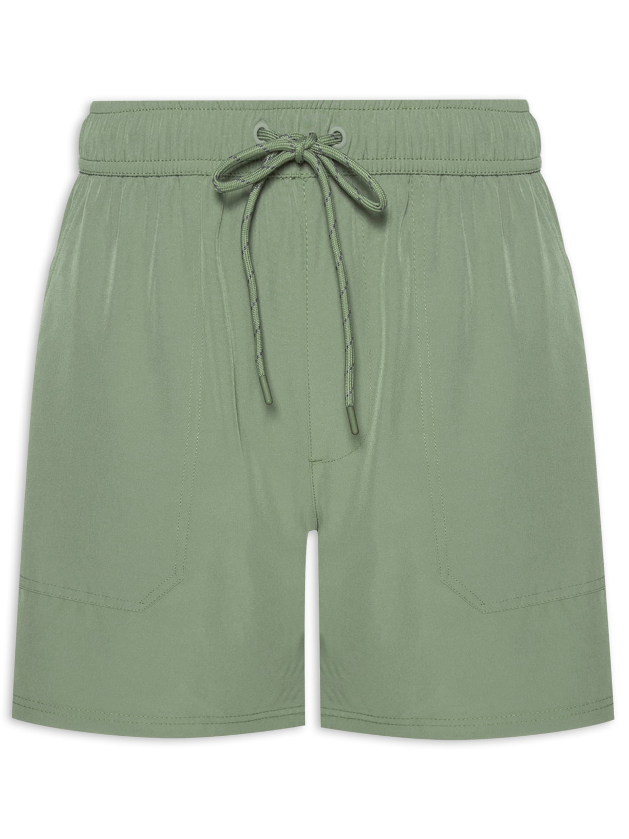 Short Masculino Beachwear Básico Com Bolso - Verde