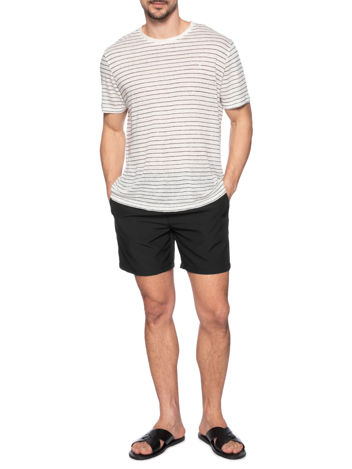 Short Masculino Beachwear Básico Preto Basiq Men