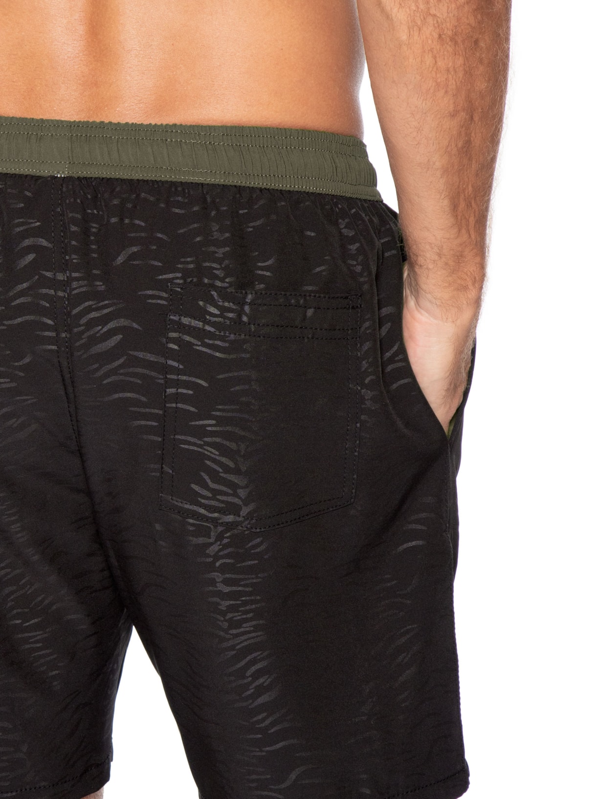 Short Masculino Beachwear Cós Color Preto Basiq Men