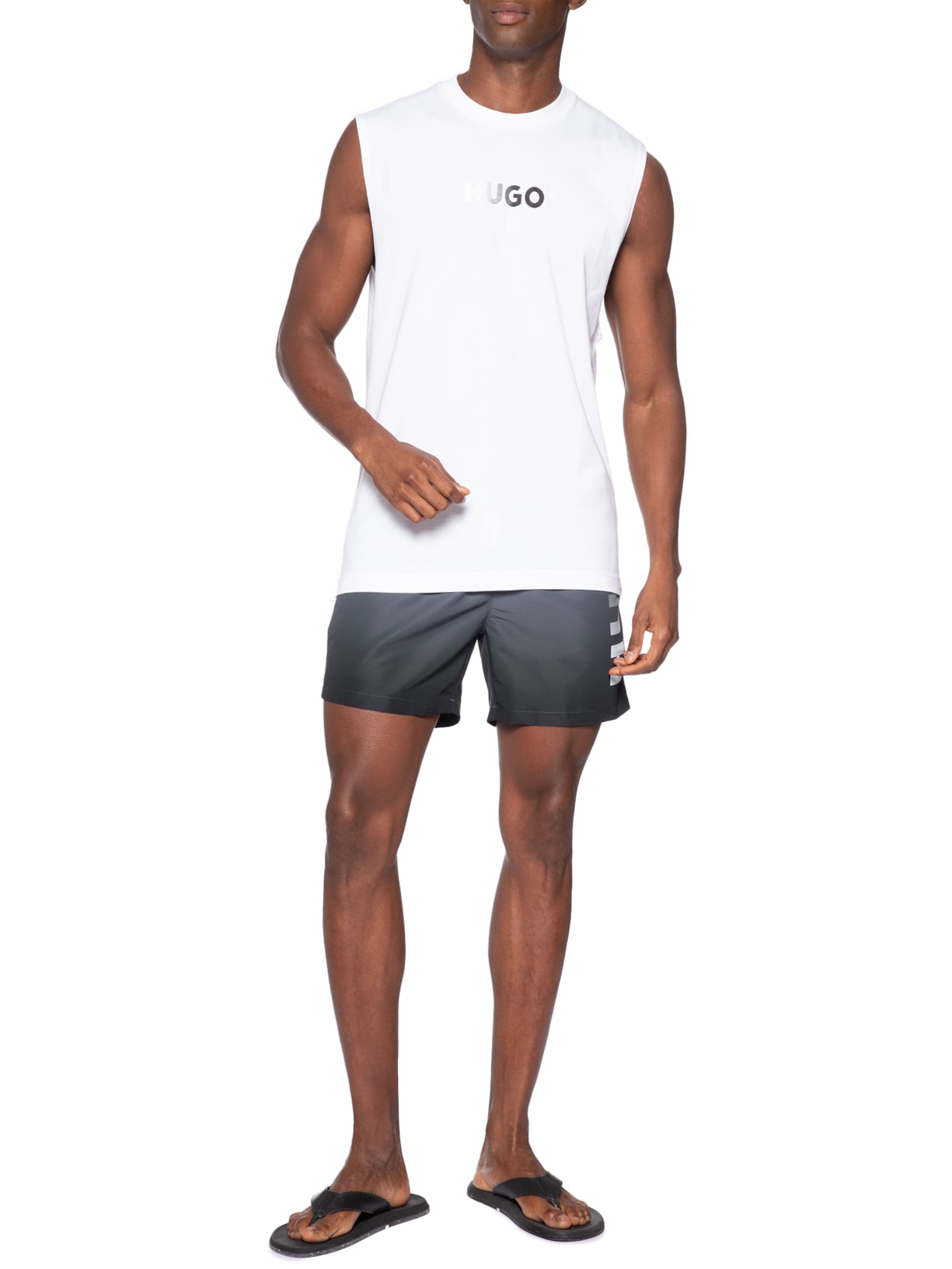 Short Masculino Beachwear Degradê Ray Branco Hugo
