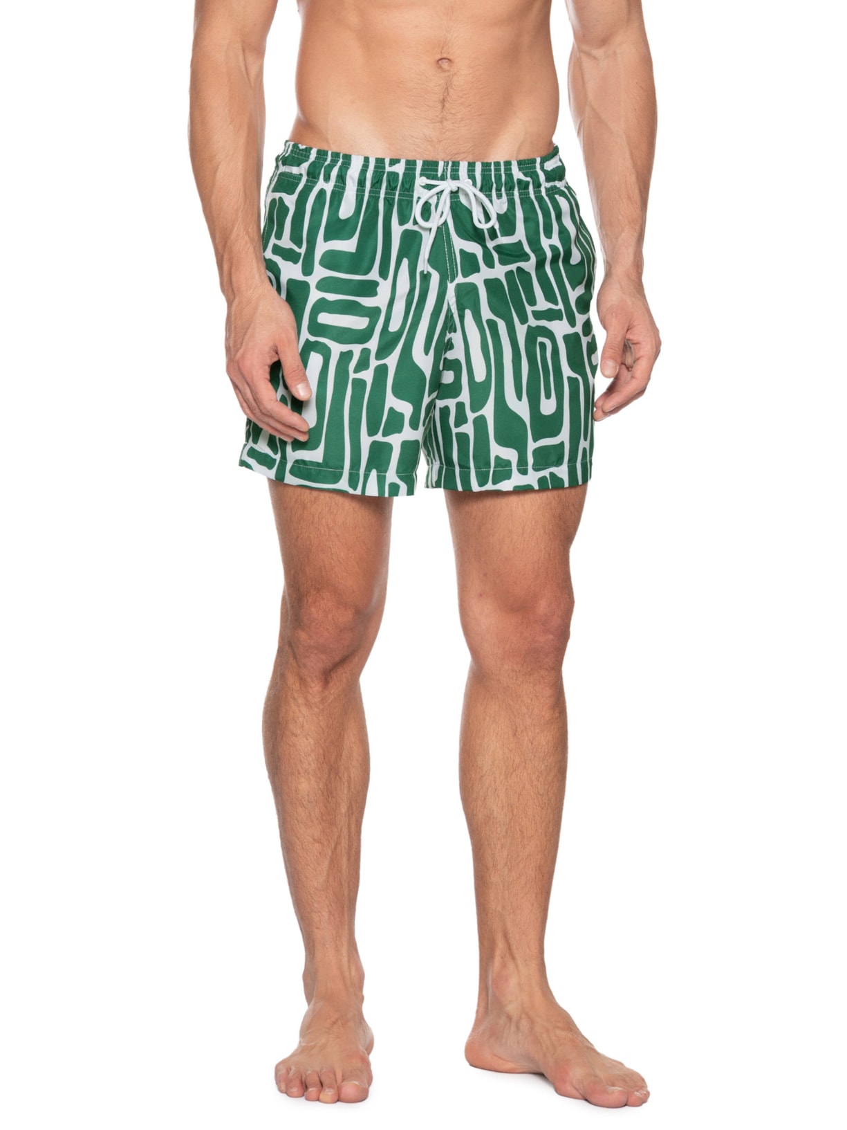 Short Masculino Beachwear Estampa Abstrata Verde '2 Essential