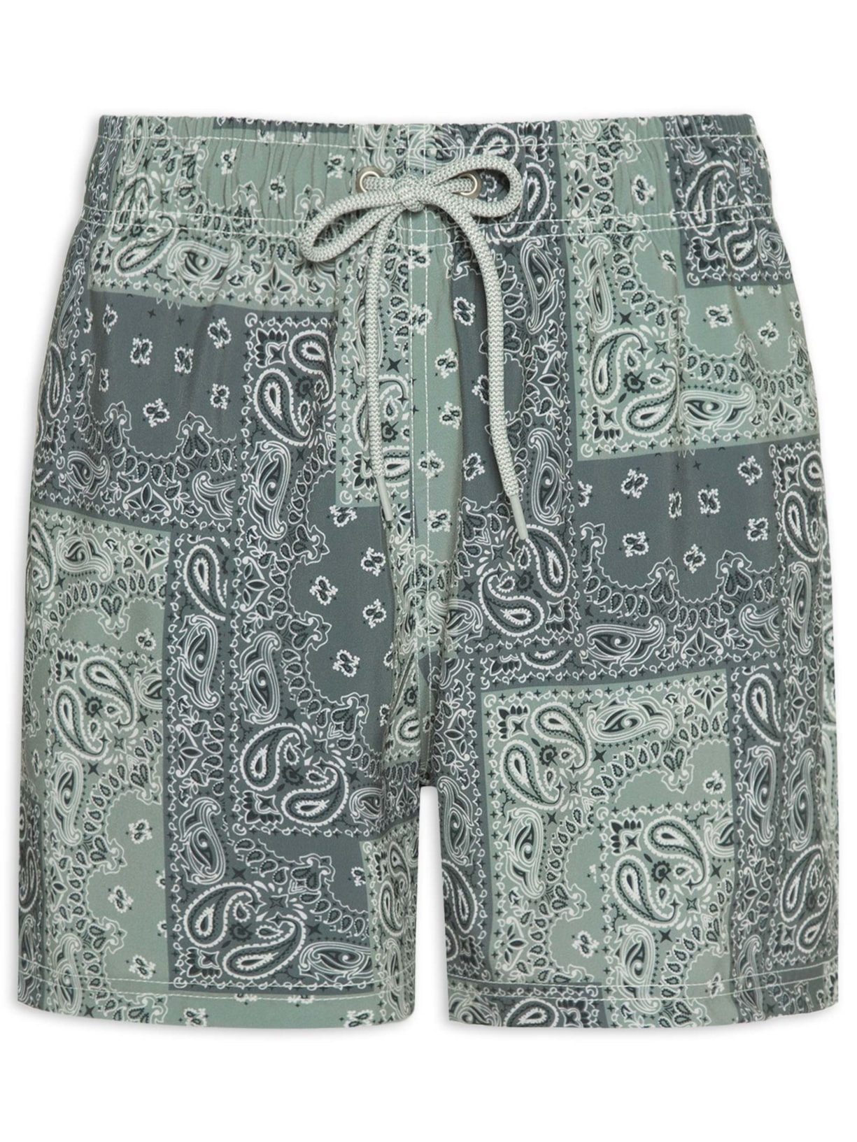 Short Masculino Beachwear Estampa Bandana – Verde Zapalla