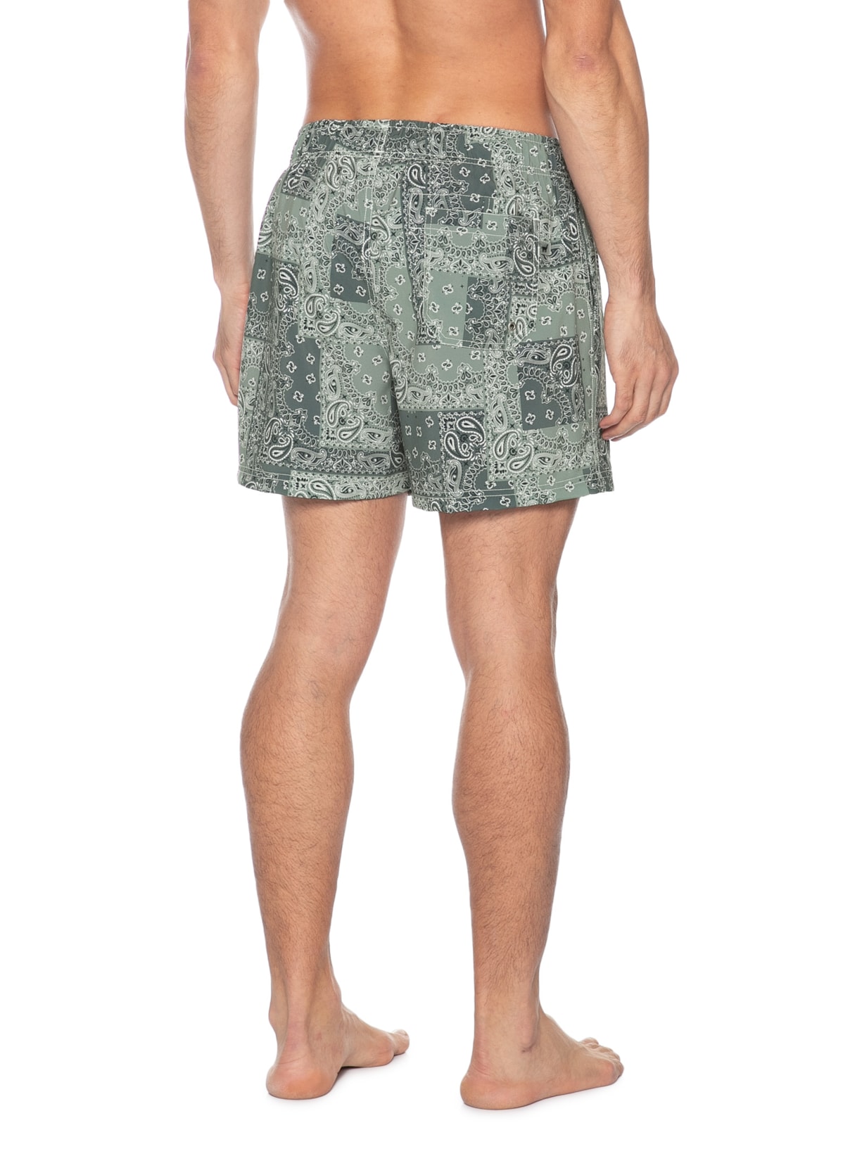 Short Masculino Beachwear Estampa Bandana – Verde Zapalla