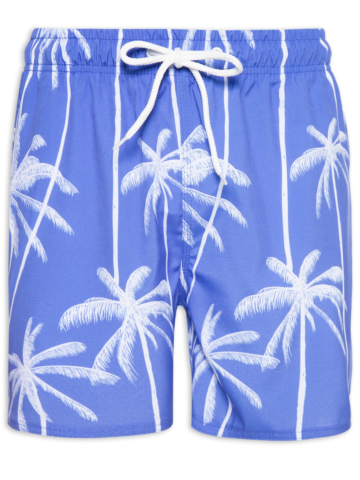 Short Masculino Beachwear Estampa Coqueiro - Azul