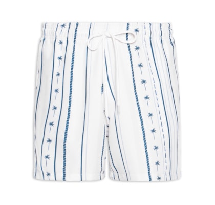Short Masculino Beachwear Estampa Coqueiro - Azul