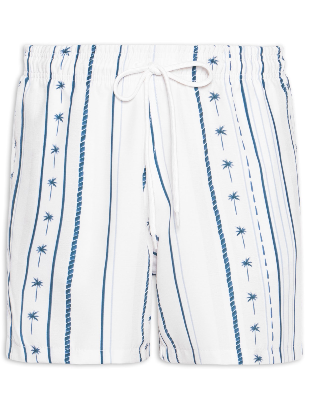 Short Masculino Beachwear Estampa Coqueiro - Azul