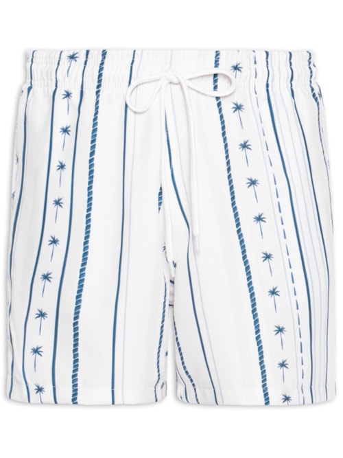 Short Masculino Beachwear Estampa Coqueiro - Azul