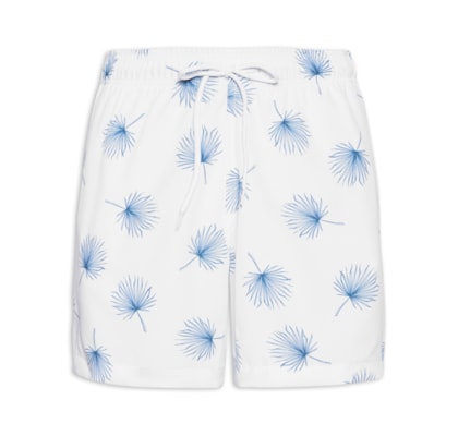 Short Masculino Beachwear Estampa Dente De Leão - Branco