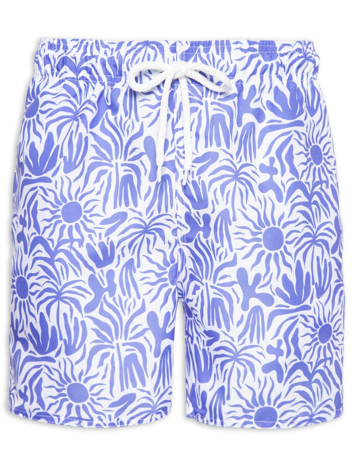 Short Masculino Beachwear Estampa Folhagem - Azul