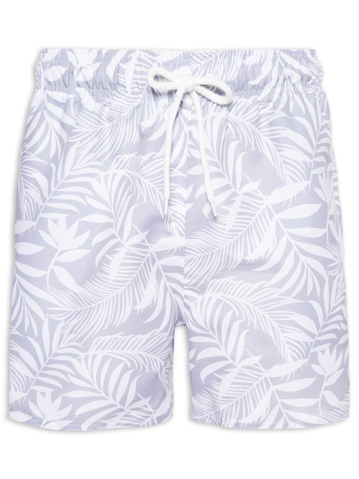 Short Masculino Beachwear Estampa Folhagem - Cinza