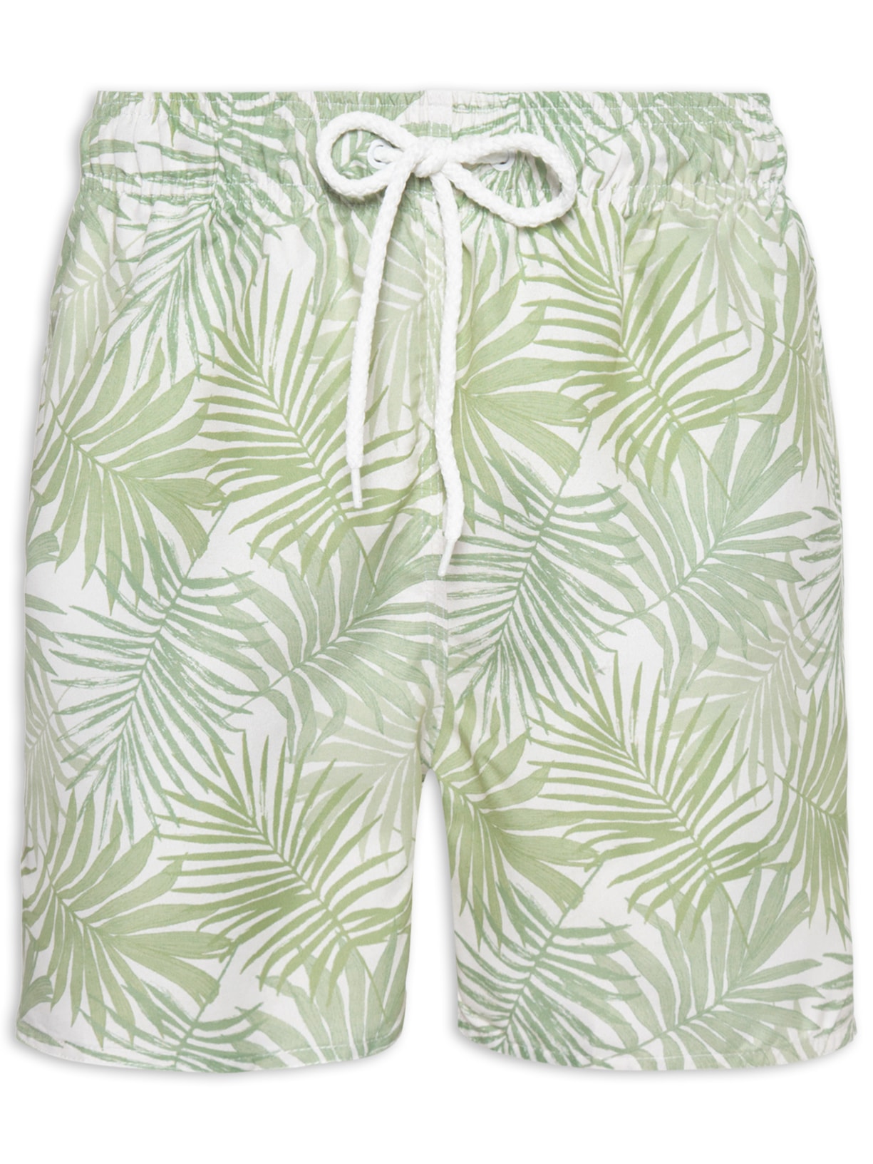 Short Masculino Beachwear Estampa Folhagem - Verde