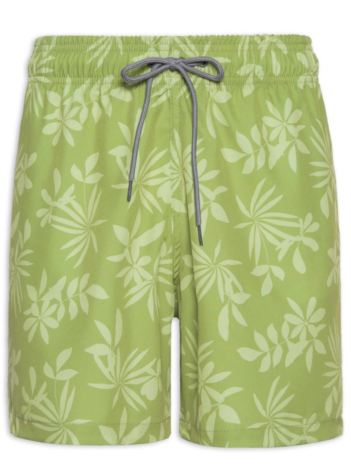 Short Masculino Beachwear Estampa Folhagem - Verde