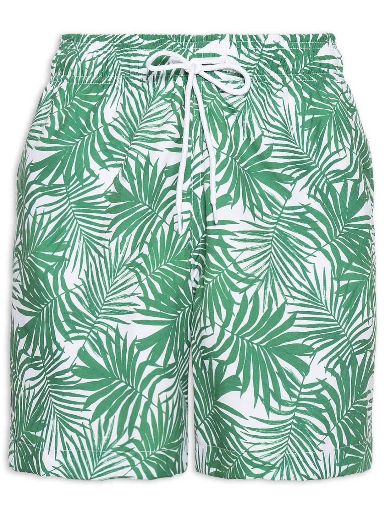 Short Masculino Beachwear Estampa Folhagem Verde Basiq Men