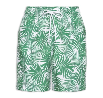 Short Masculino Beachwear Estampa Folhagem - Verde