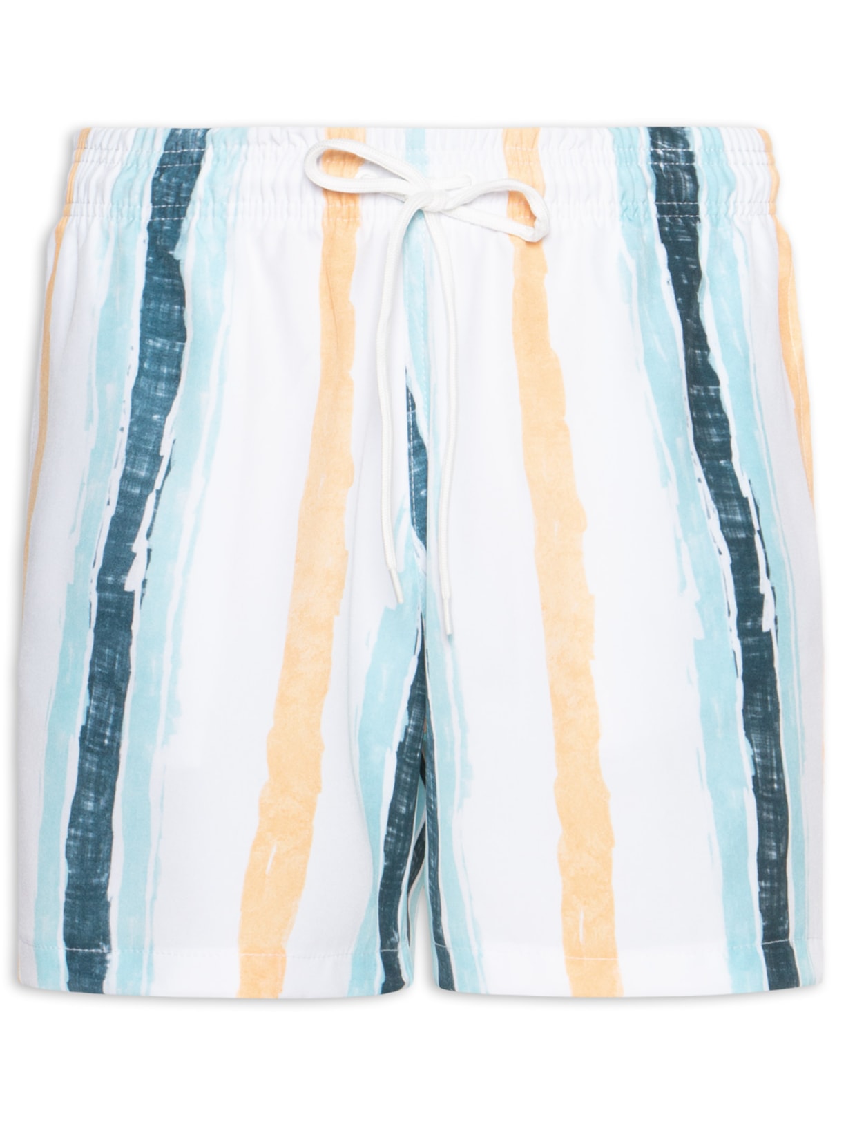 Short Masculino Beachwear Estampa Listras - Branco