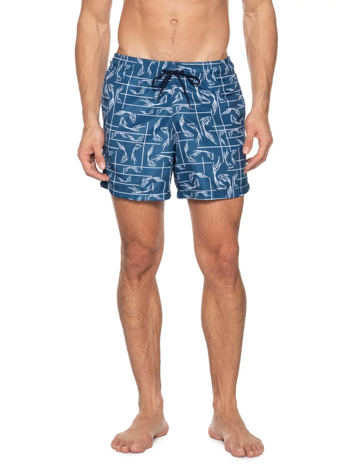Short Masculino Beachwear Estampa Peixe Azul '2 Essential