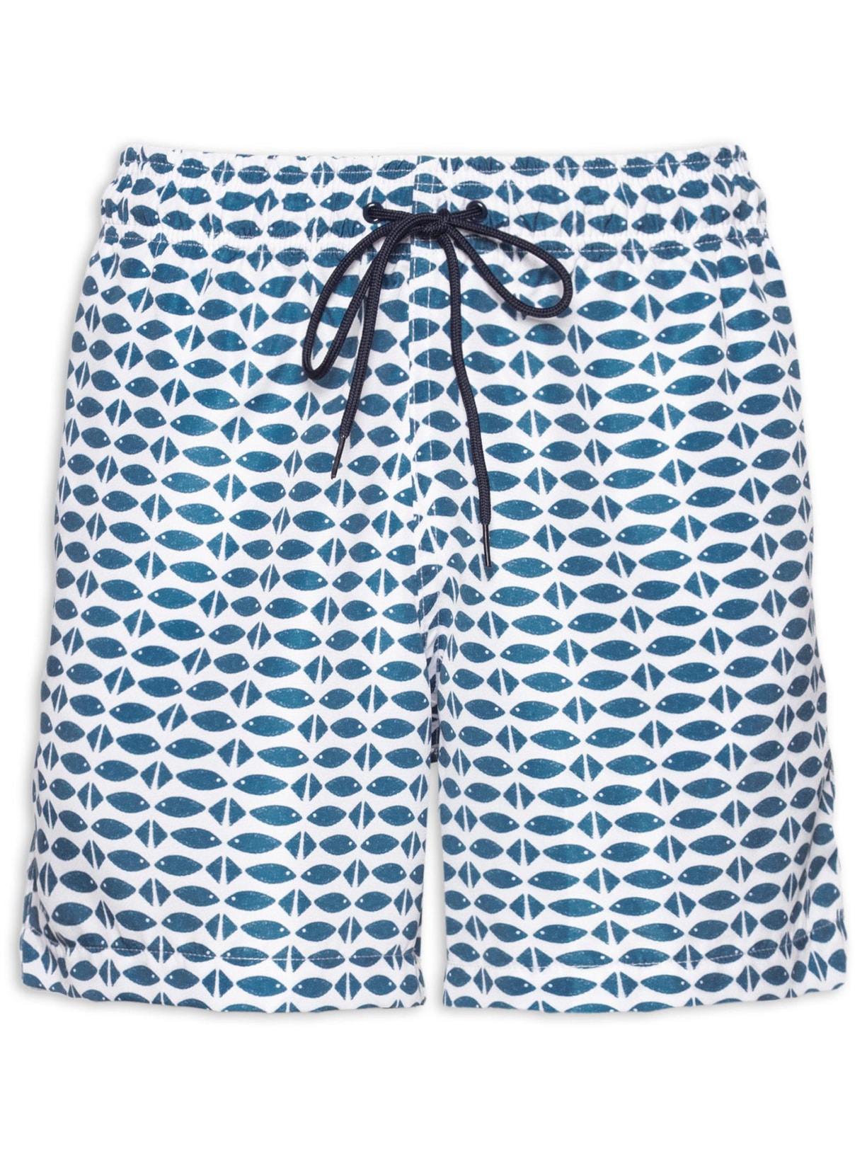 Short Masculino Beachwear Estampa Peixes - Azul