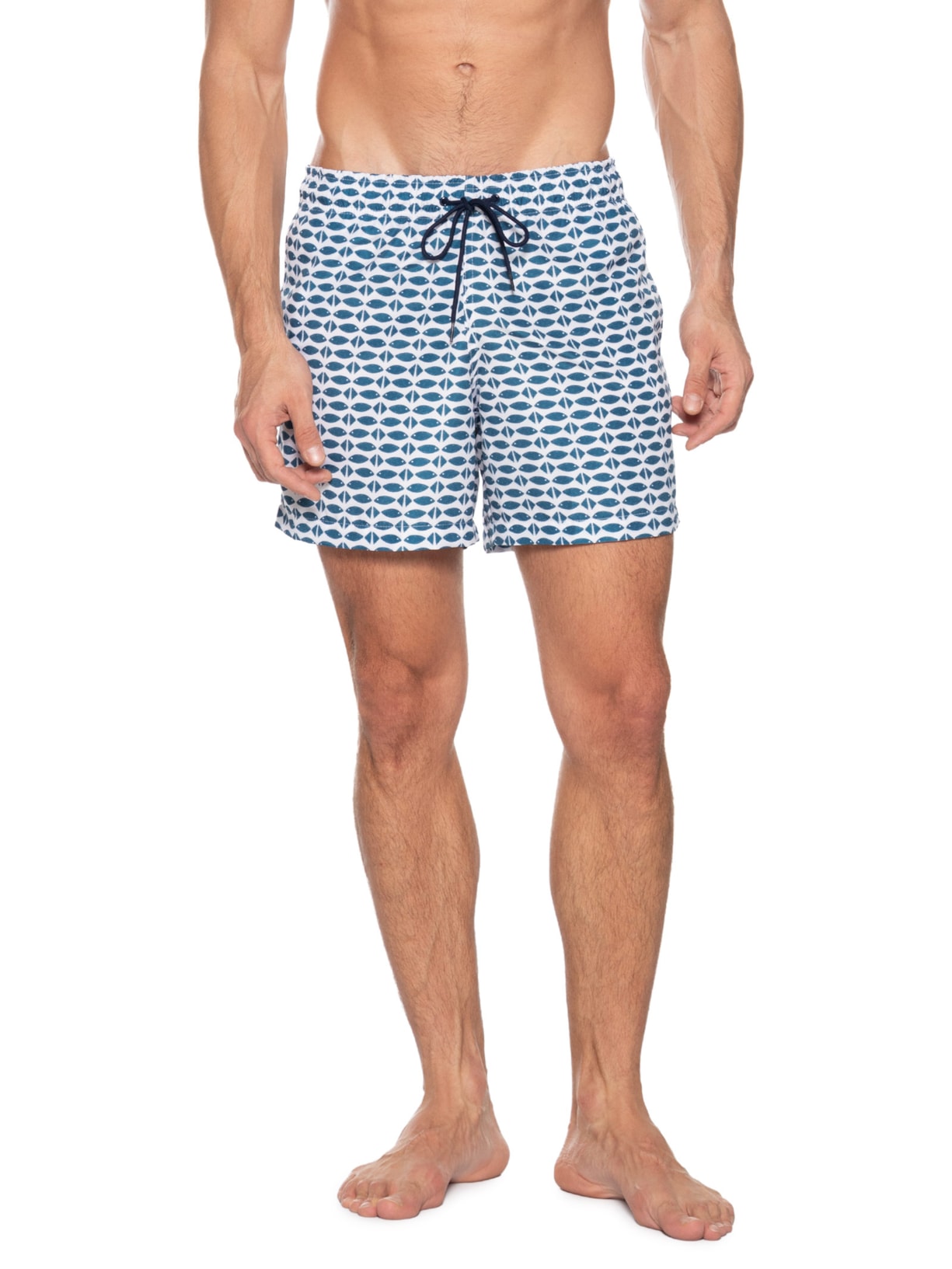 Short Masculino Beachwear Estampa Peixes Azul '2 Essential