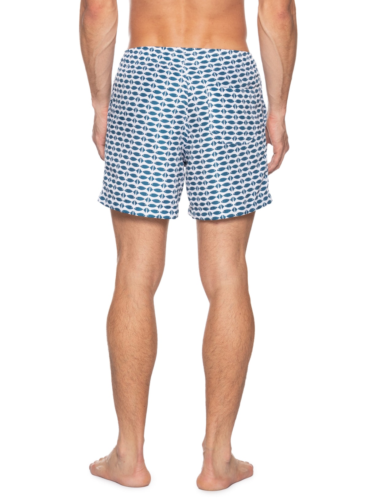 Short Masculino Beachwear Estampa Peixes Azul '2 Essential