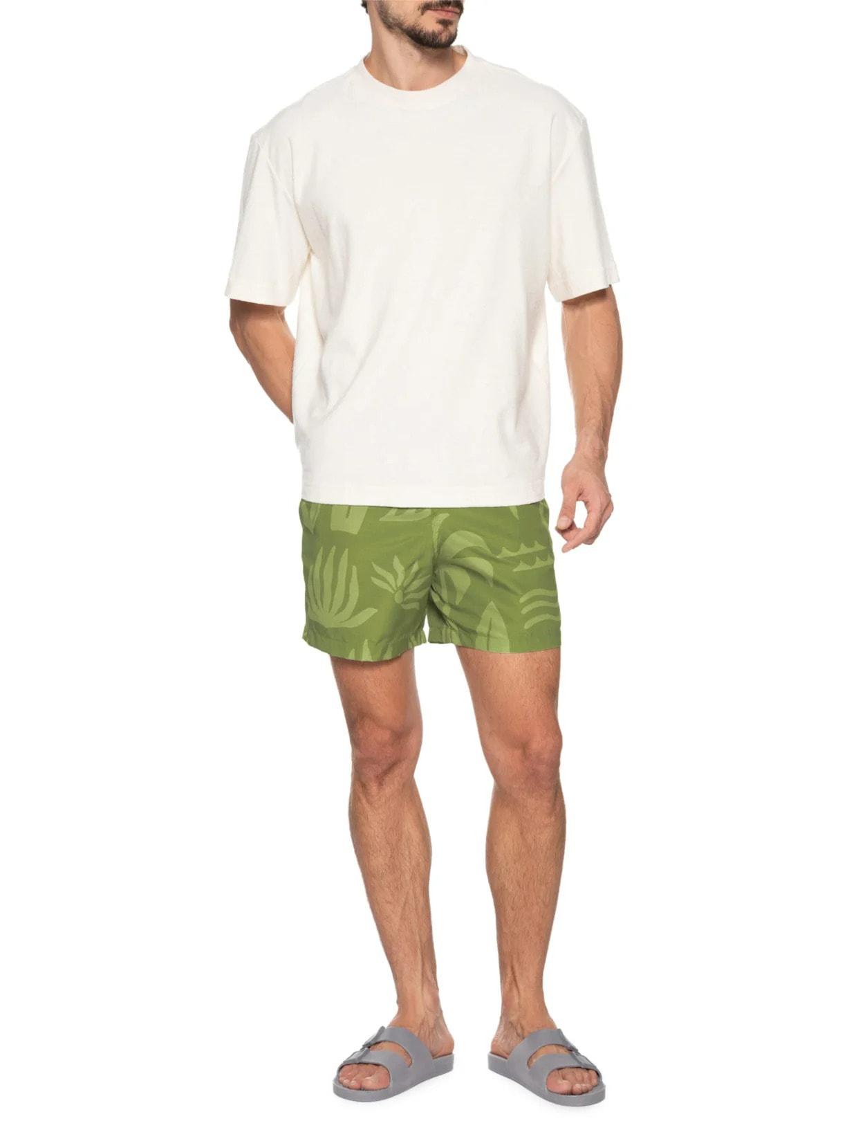 Short Masculino Beachwear Estampa Praia Verde '2 Essential
