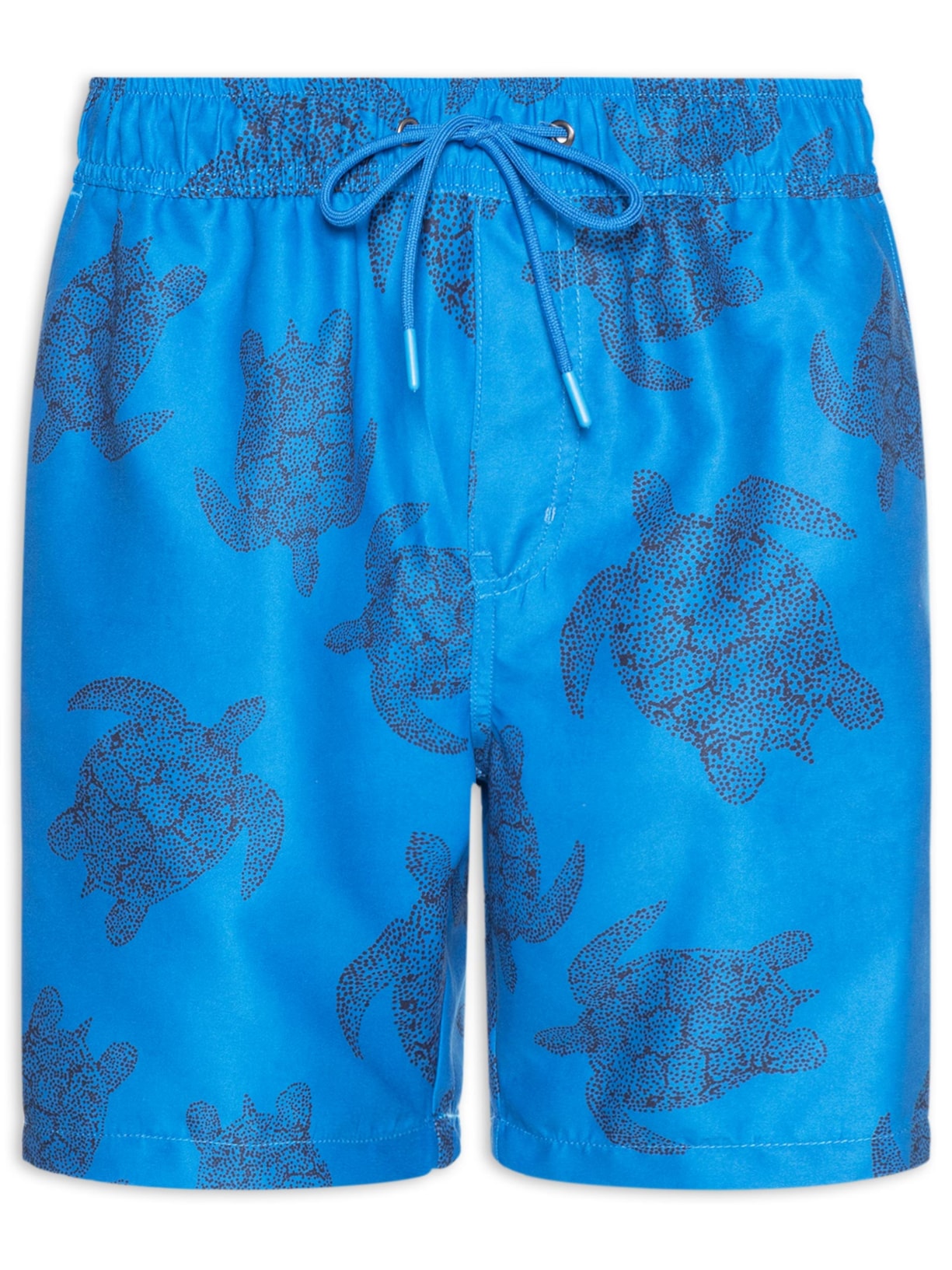 Short Masculino Beachwear Estampa Tartaruga - Azul