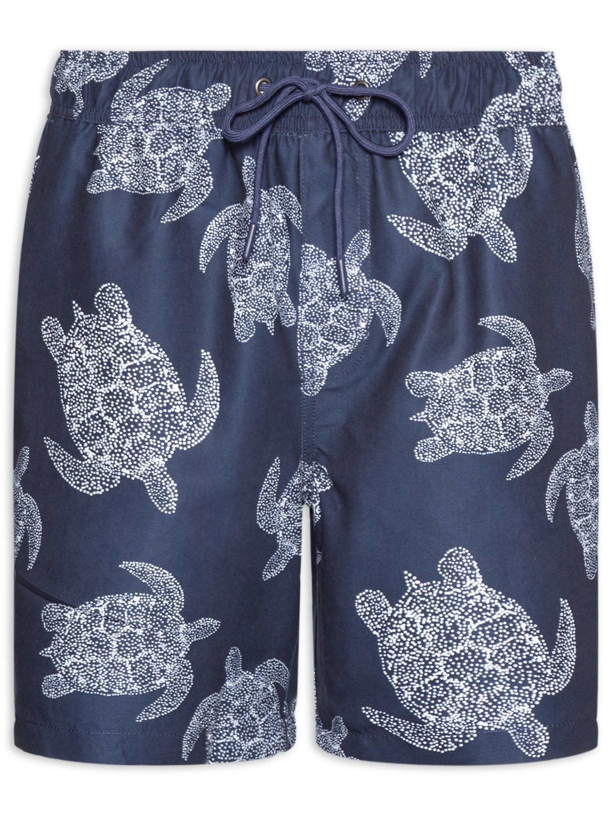 Short Masculino Beachwear Estampa Tartaruga Azul Basiq Men