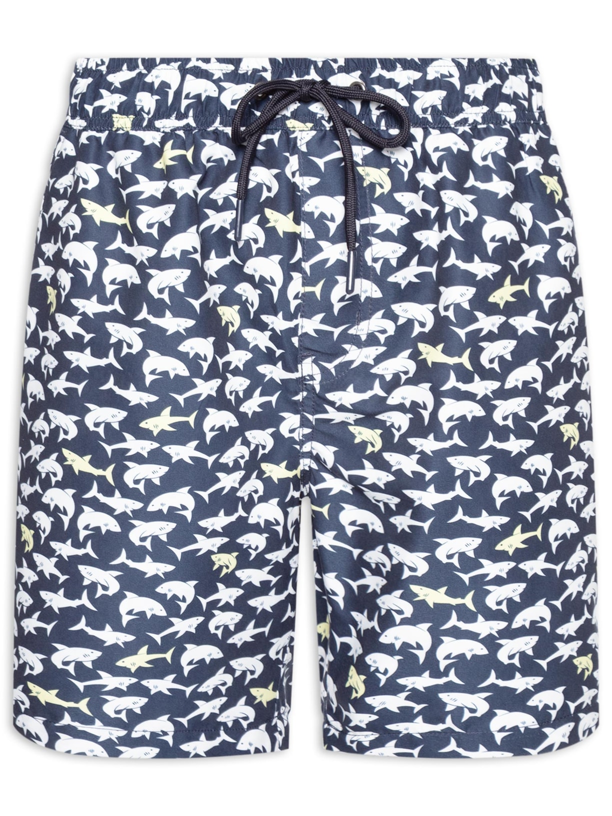 Short Masculino Beachwear Estampa Tubarão Azul Basiq Men