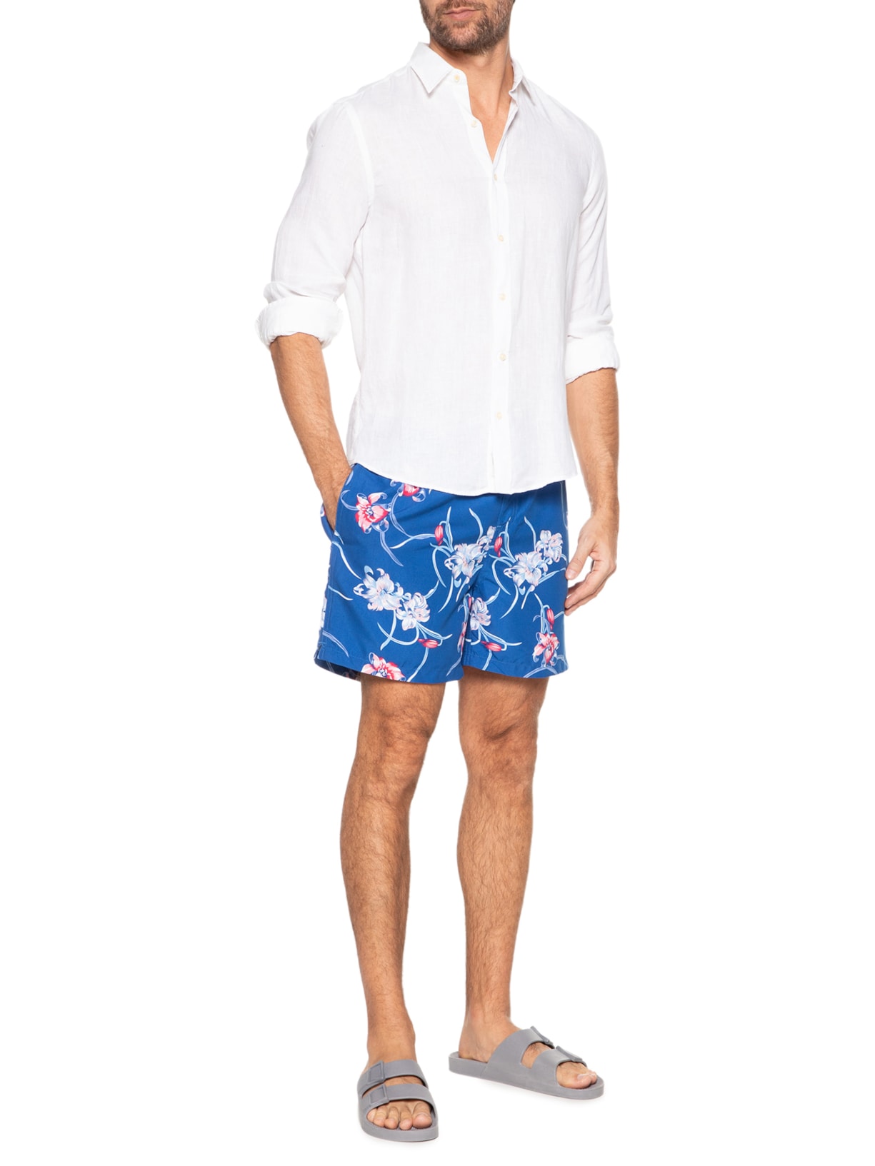 Short Masculino Beachwear Estampado Azul '2 Essential