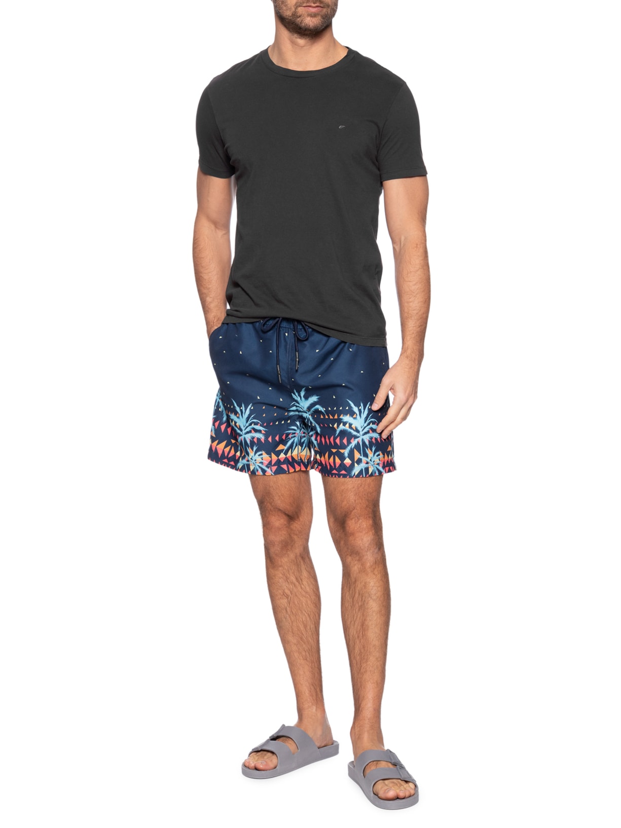 Short Masculino Beachwear Estampado Azul '2 Essential