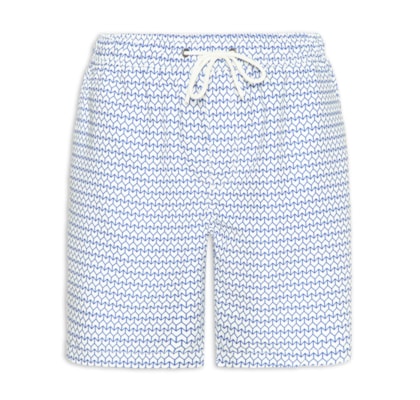 Short Masculino Beachwear Estampado - Azul