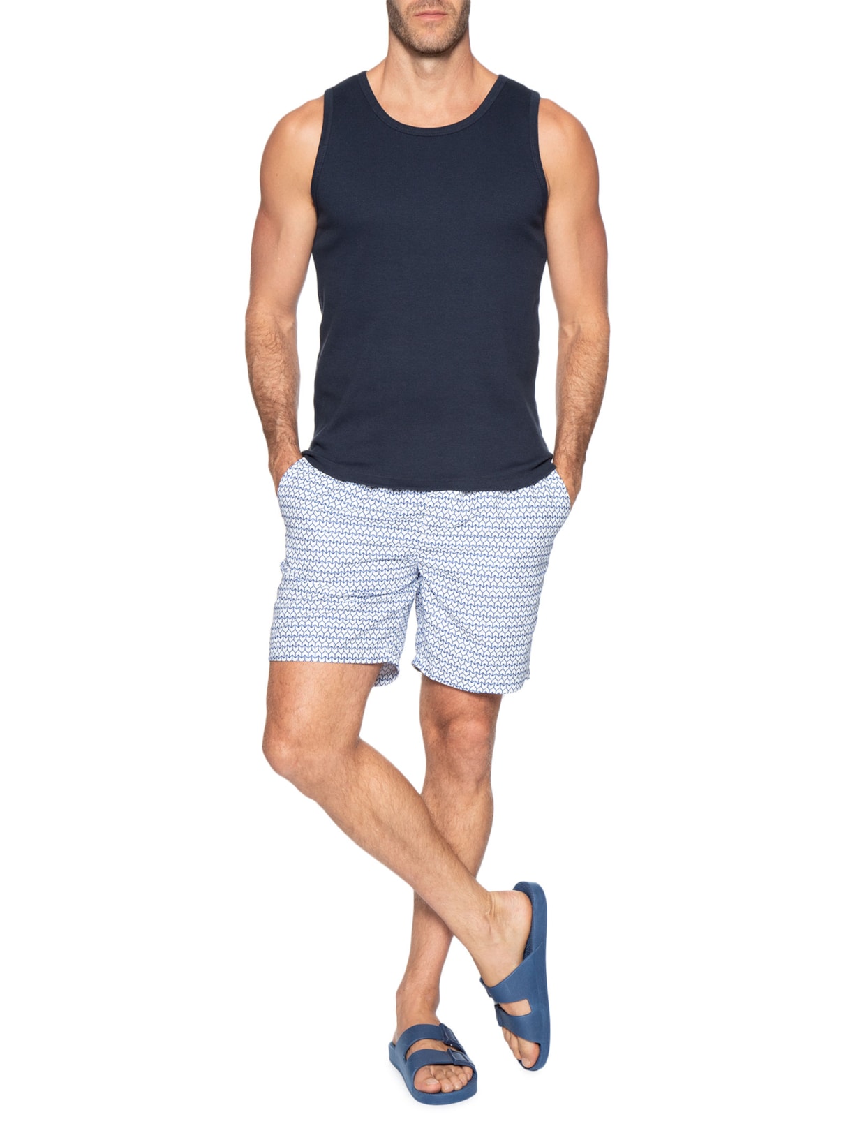 Short Masculino Beachwear Estampado Azul '2 Essential