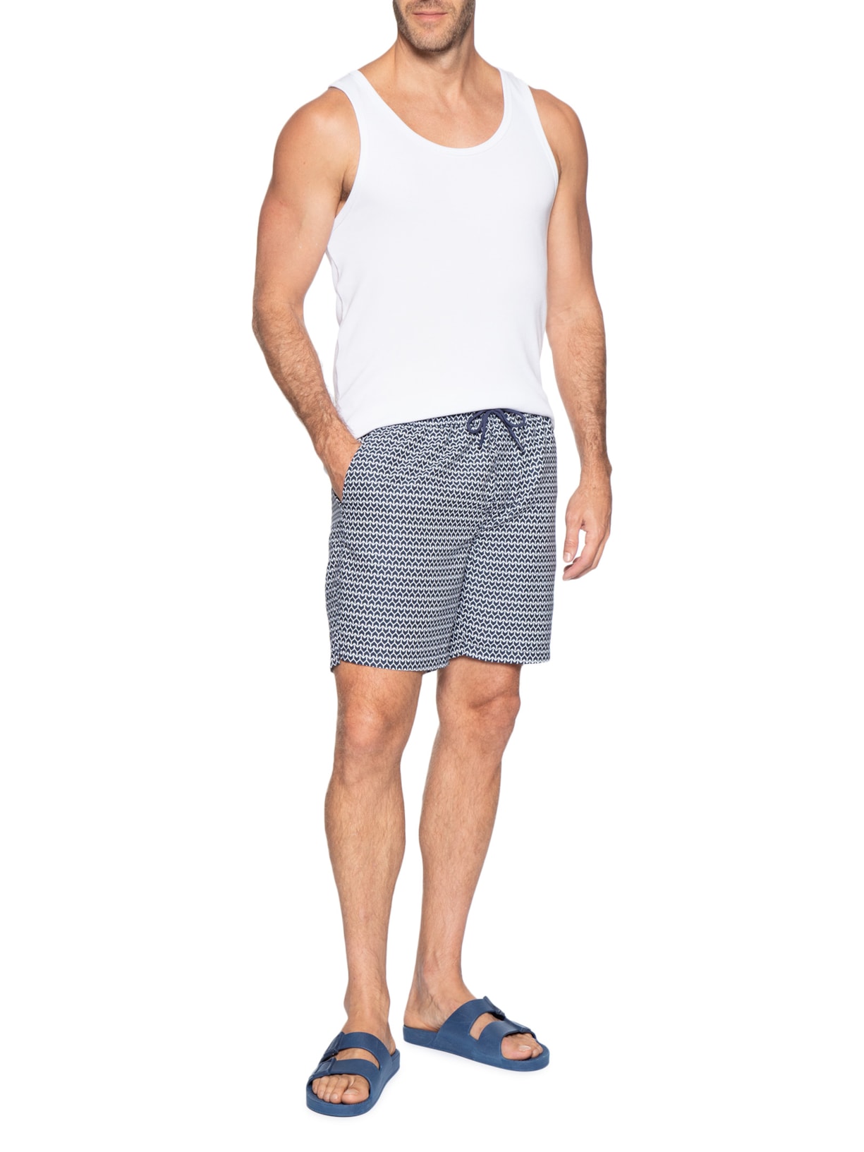 Short Masculino Beachwear Estampado Azul '2 Essential
