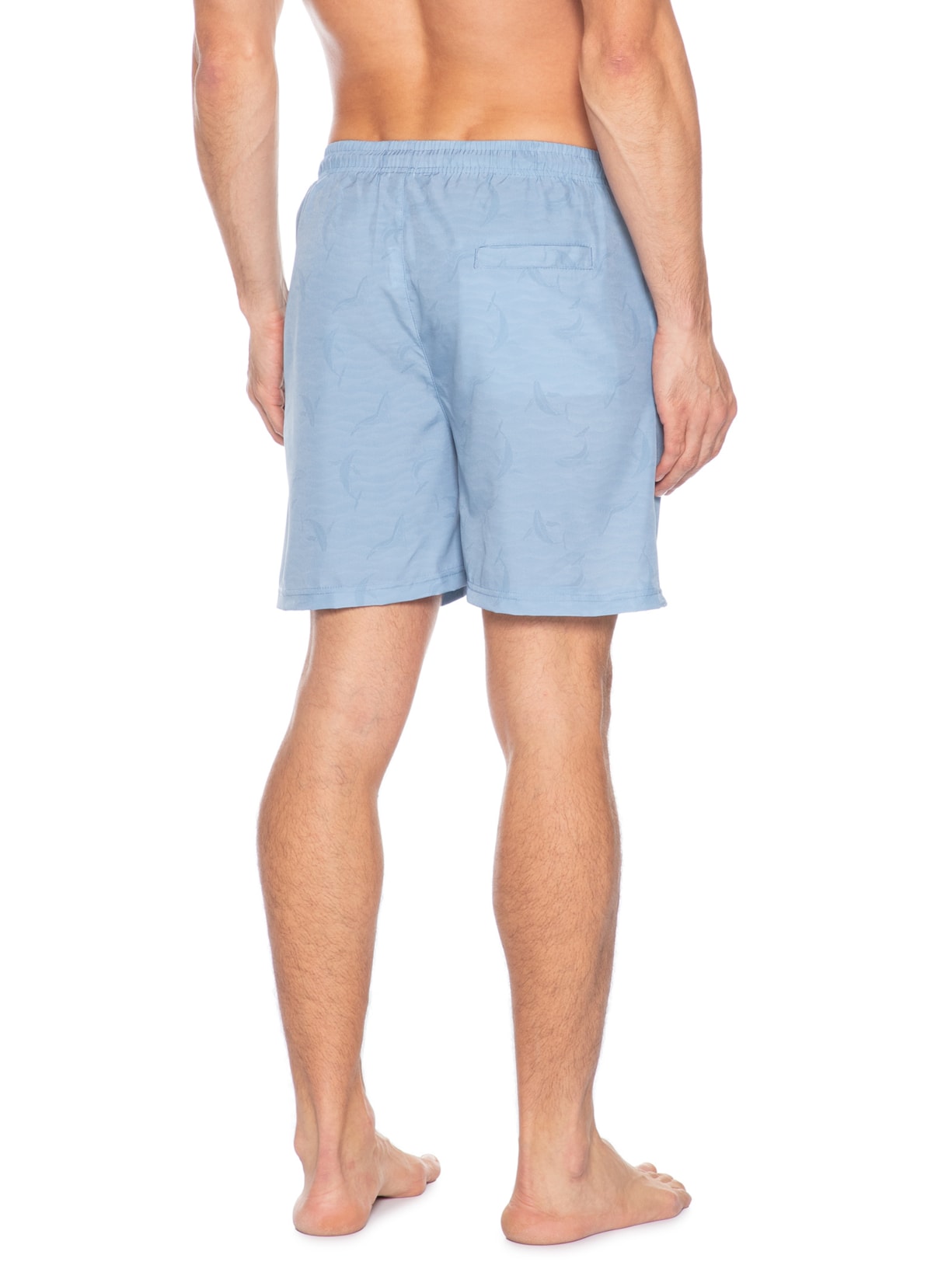 Short Masculino Beachwear Estampado Azul Basiq Men