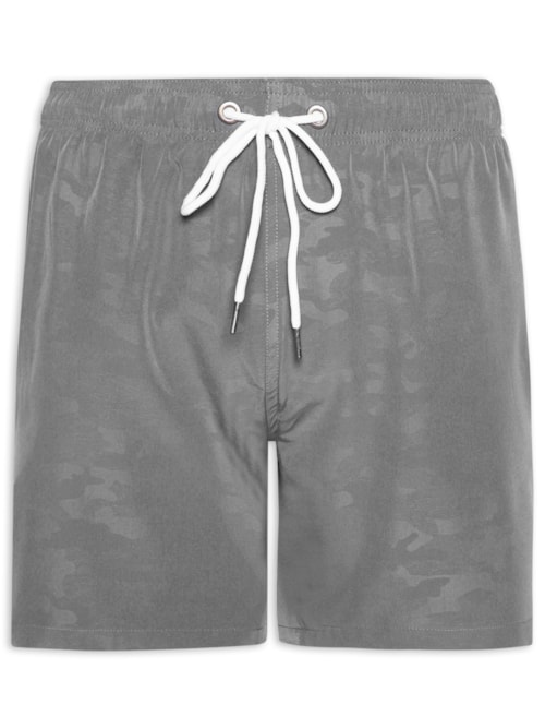Short Masculino Beachwear Estampado – Cinza