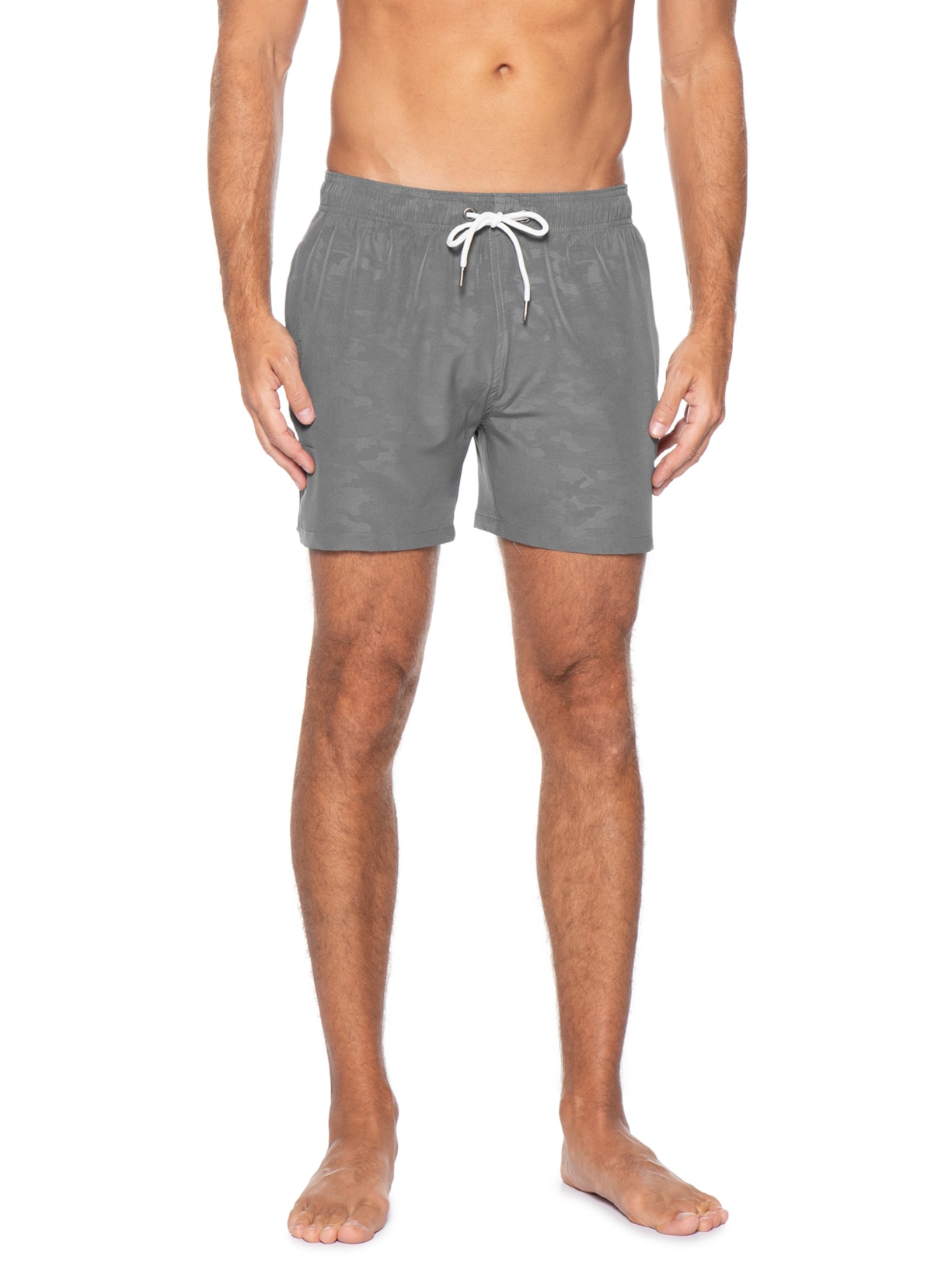 Short Masculino Beachwear Estampado Cinza Basiq Men