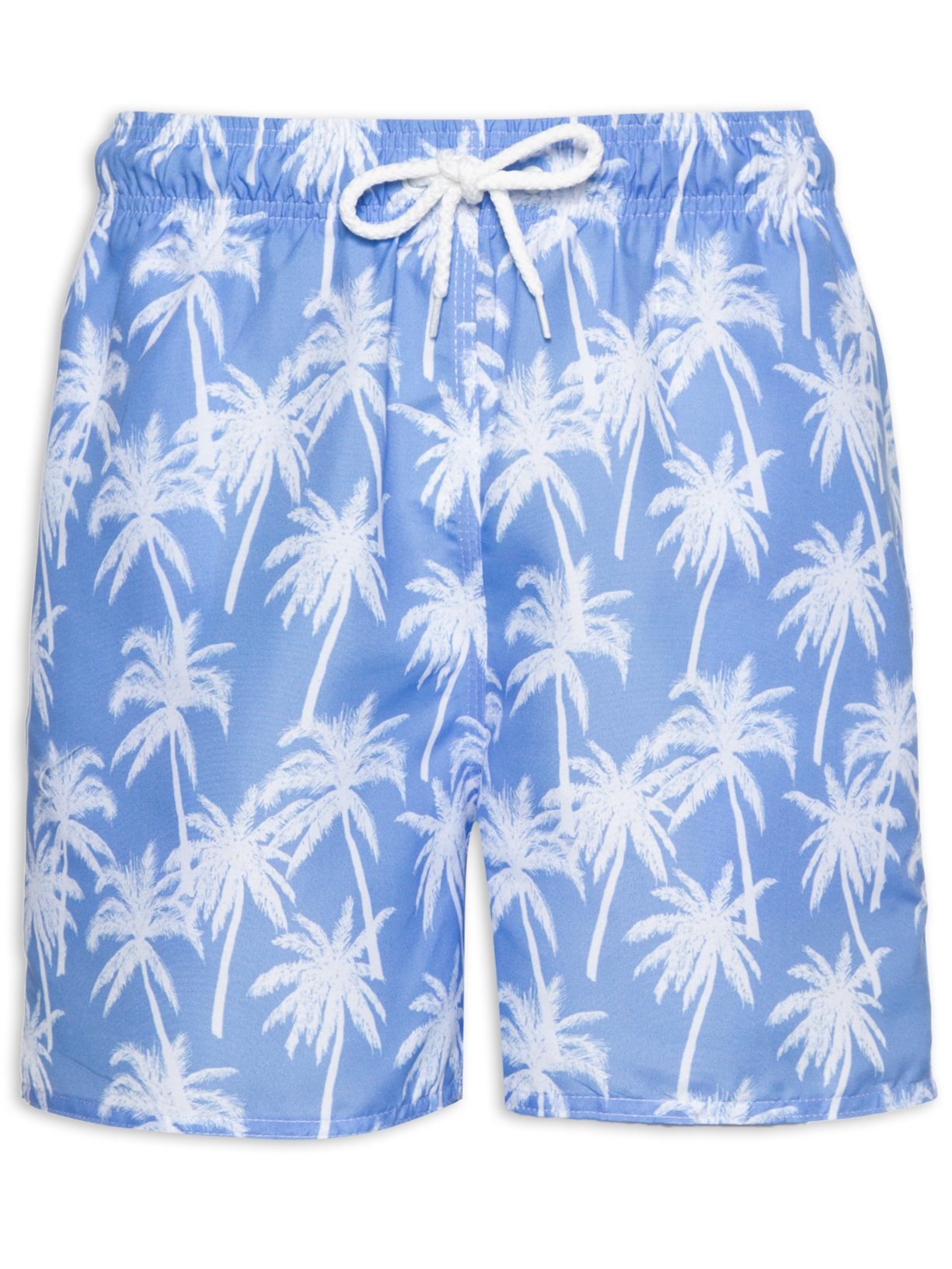 Short Masculino Beachwear Estampado Coqueiro - Azul