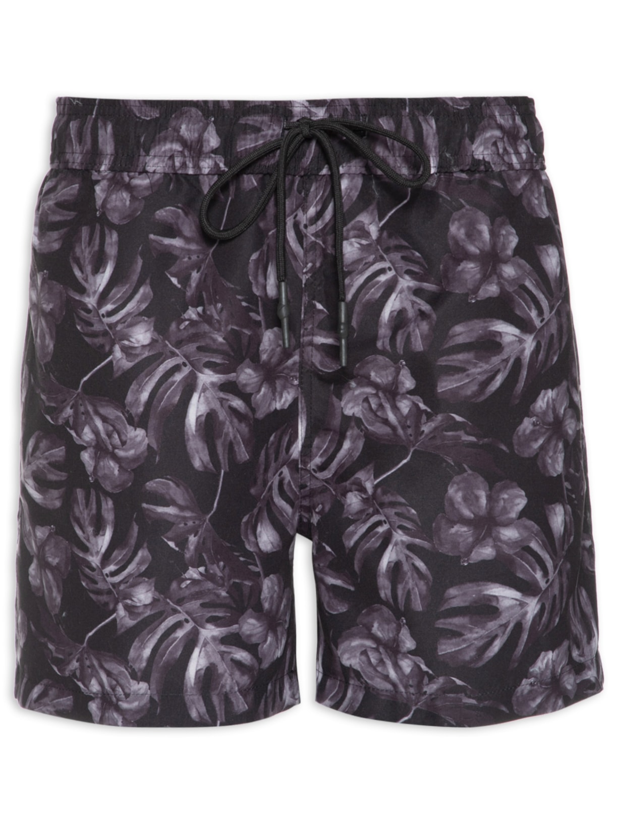 Short Masculino Beachwear Estampado - Preto