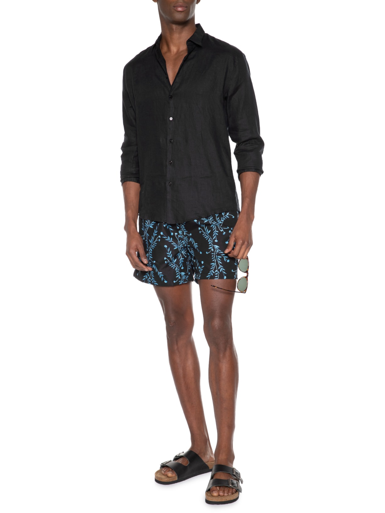 Short Masculino Beachwear Estampado Preto '2 Essential