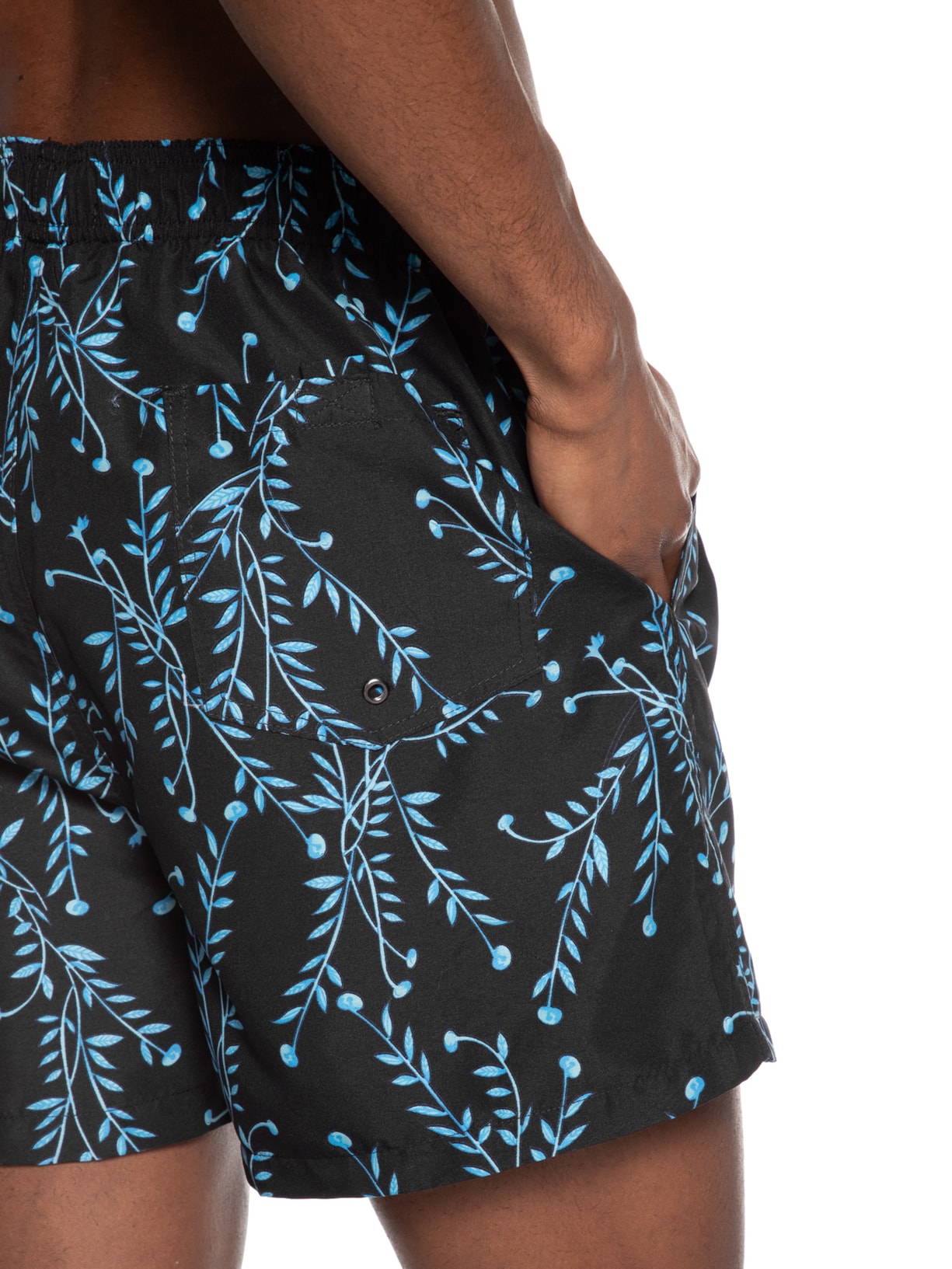 Short Masculino Beachwear Estampado Preto '2 Essential