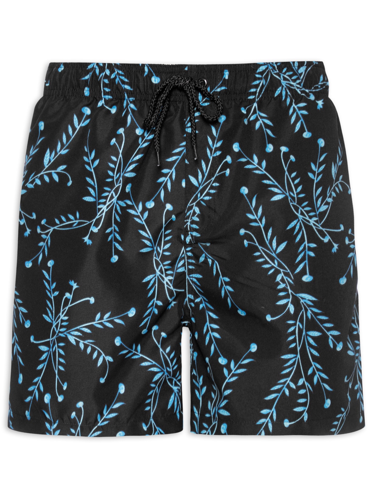 Short Masculino Beachwear Estampado - Preto
