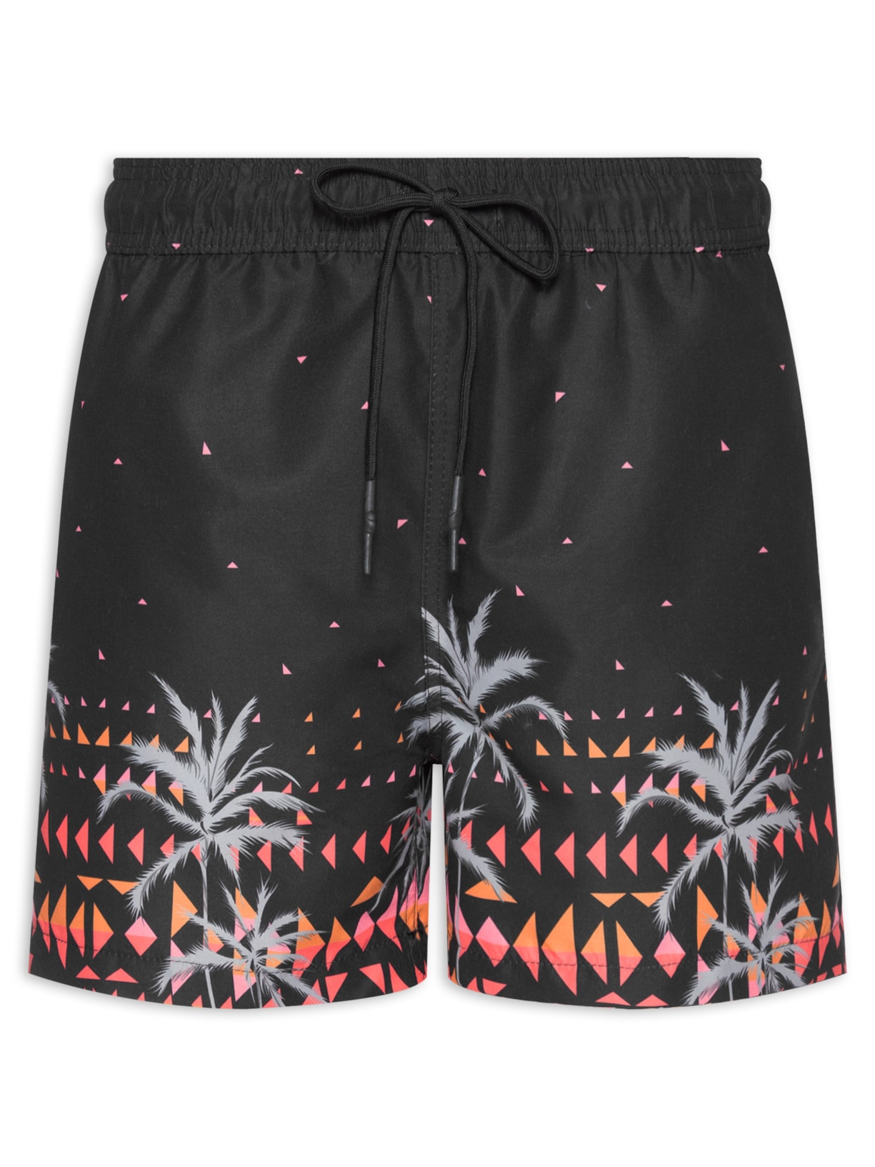 Short Masculino Beachwear Estampado - Preto