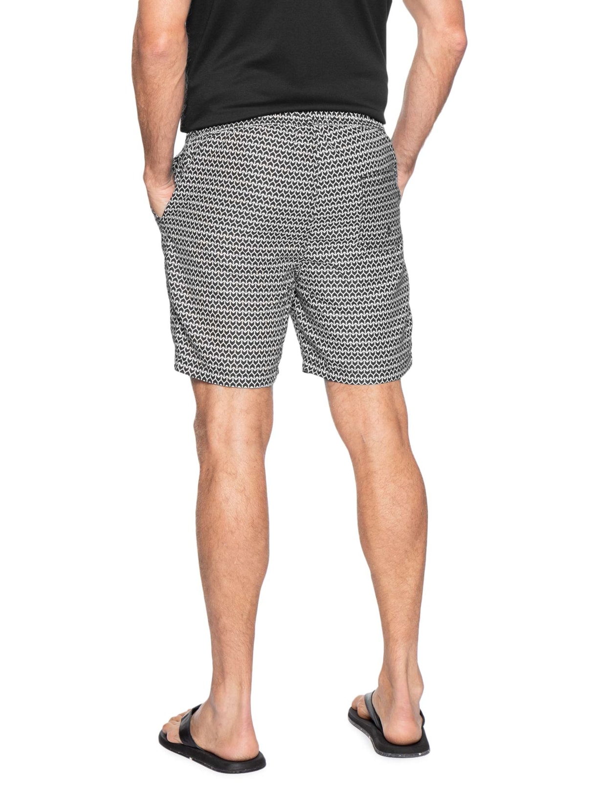 Short Masculino Beachwear Estampado Preto '2 Essential
