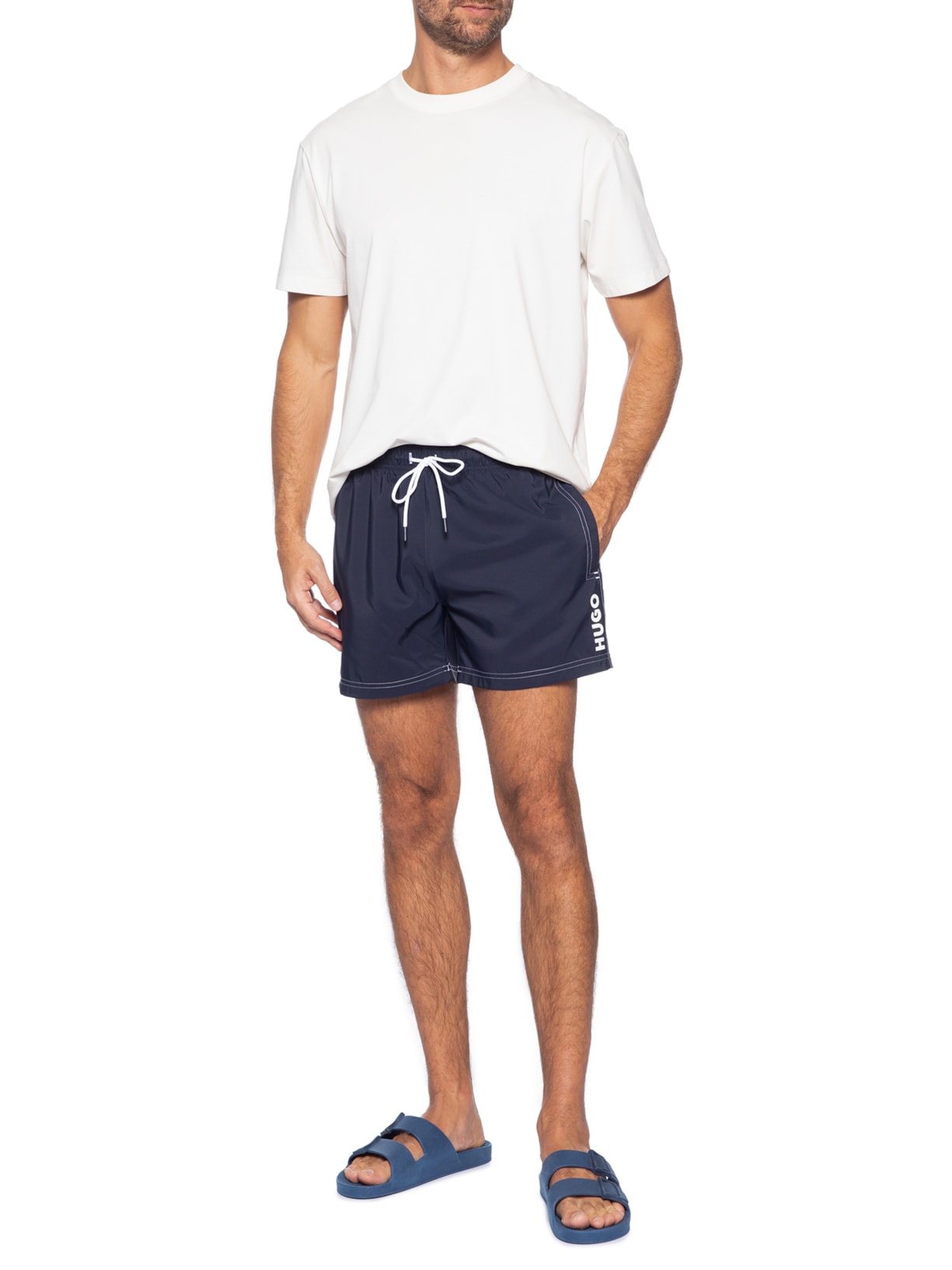 Short Masculino Beachwear Fully Lined Max Azul Hugo