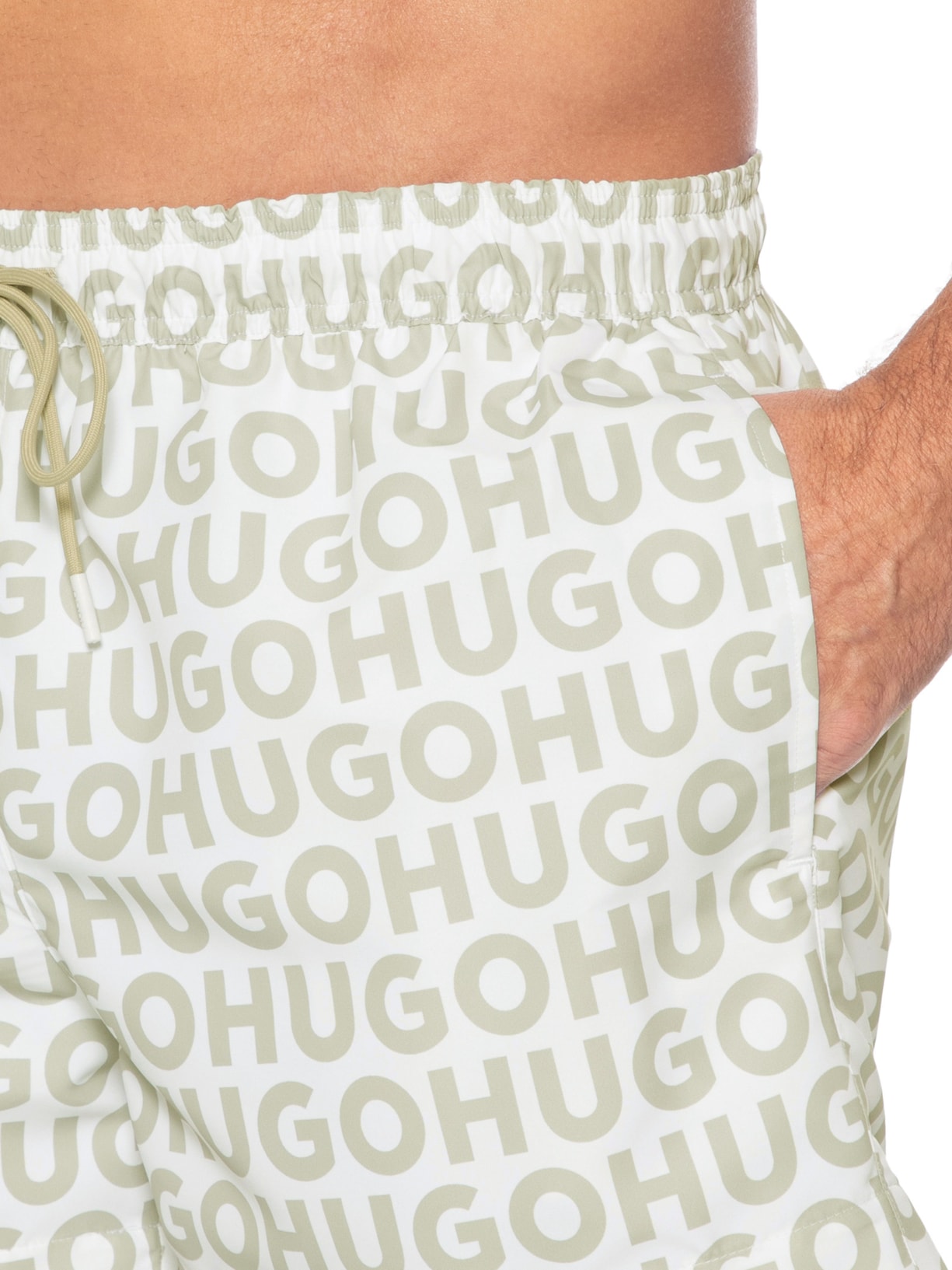 Short Masculino Beachwear Kaly Swim Off White Hugo