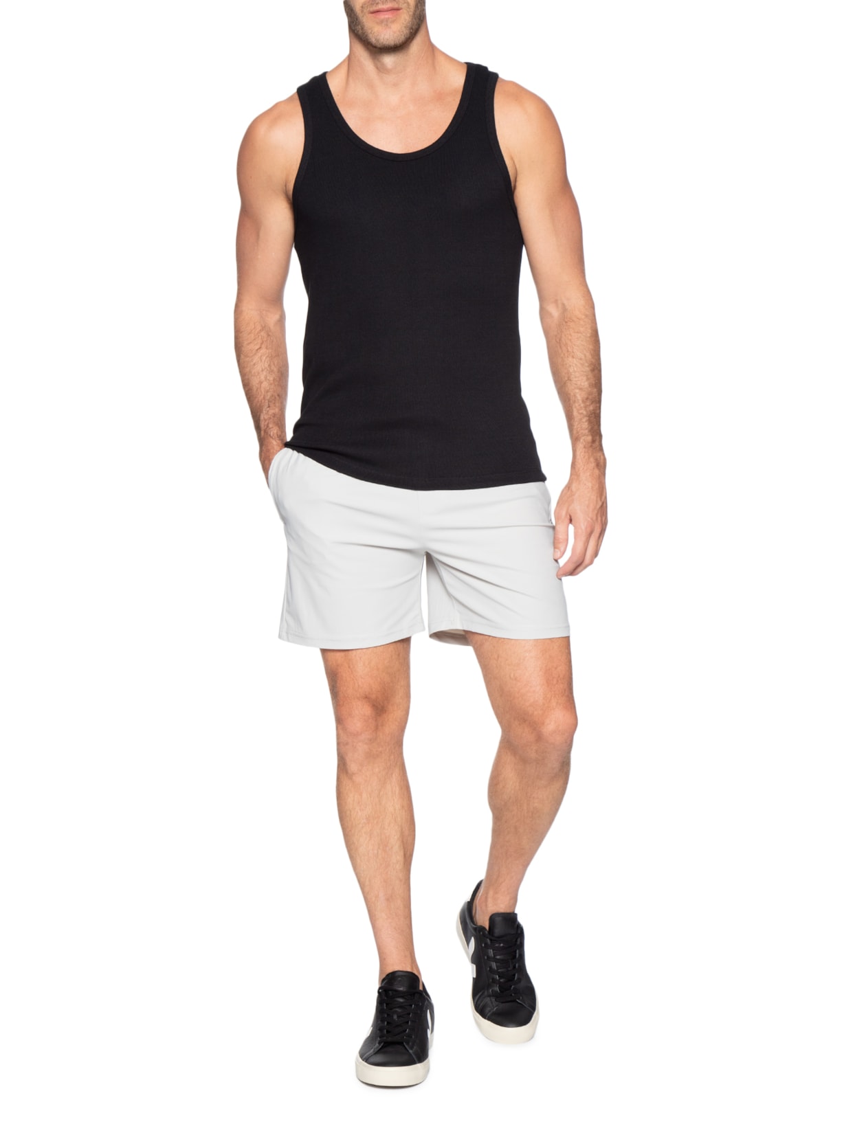 Short Masculino Beachwear Liso Cinza '2 Essential