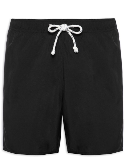 Short Masculino Beachwear Liso - Preto