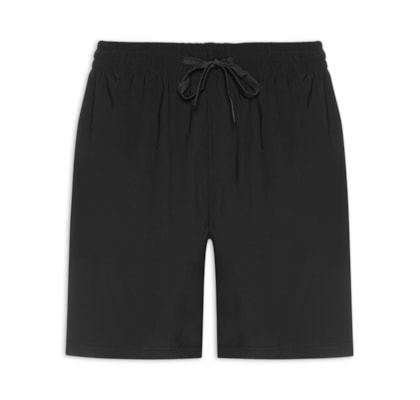 Short Masculino Beachwear Liso - Preto