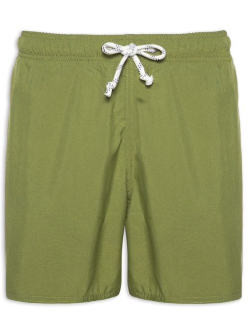 Short Masculino Beachwear Liso - Verde