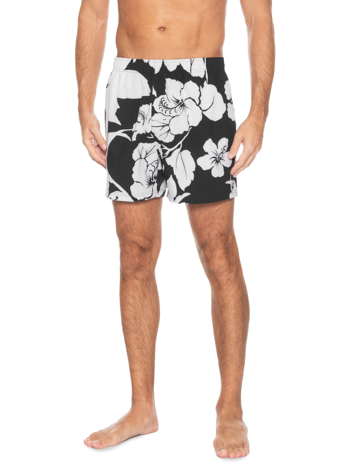 Short Masculino Beachwear Shade Hibisco – Preto Osklen